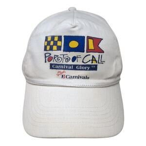 Ports Of Call Carnival Glory Snapback 5 Panel Cap White OS Triangle Headwear